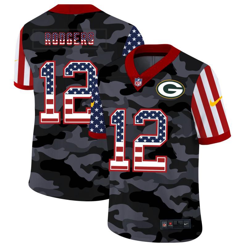 Men Green Bay Packers #12 Rodgers 2020 Nike USA Camo Salute to Service Limited NFL Jerseys->green bay packers->NFL Jersey